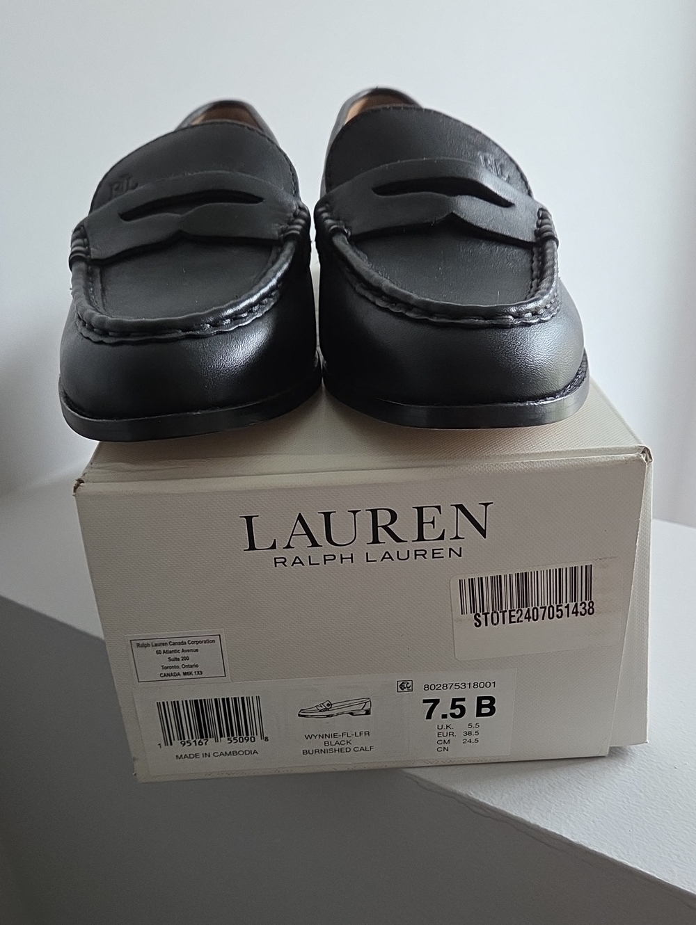 Lauren Ralph Lauren Black Leather Penny Loafers